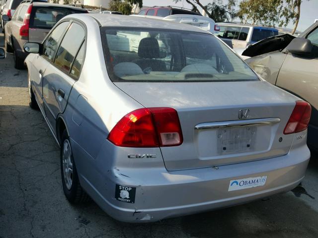 2HGES15172H544115 - 2002 HONDA CIVIC DX SILVER photo 3