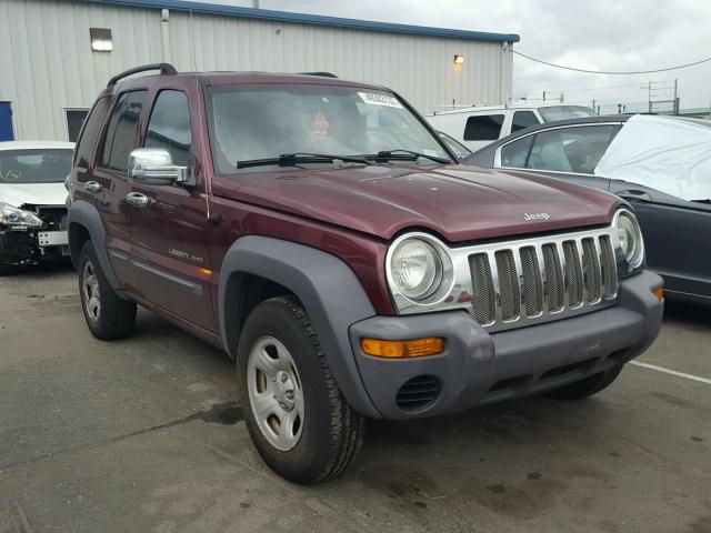 1J4GL48K23W699761 - 2003 JEEP LIBERTY SP MAROON photo 1