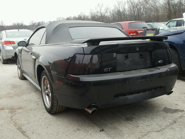 1FAFP45X42F206673 - 2002 FORD MUSTANG GT BLACK photo 3