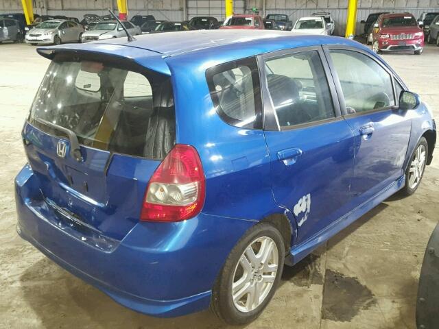 JHMGD386X7S005362 - 2007 HONDA FIT S BLUE photo 4