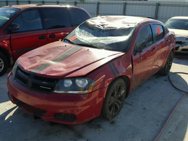 1B3BD4FB4BN595830 - 2011 DODGE AVENGER EX RED photo 2