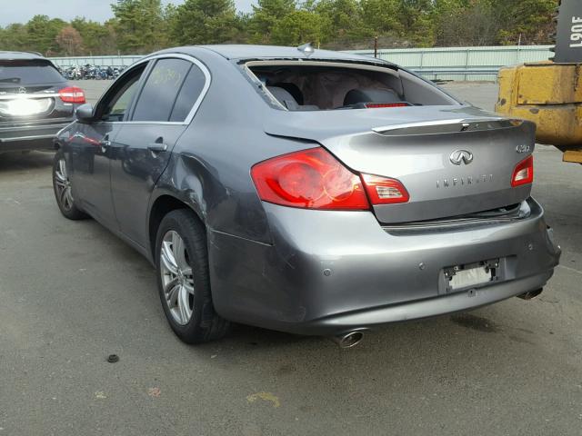 JN1CV6AR0BM400766 - 2011 INFINITI G37 GRAY photo 3