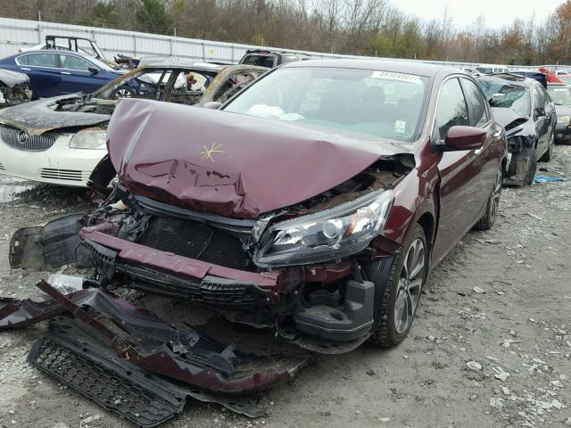 1HGCR2F59EA136891 - 2014 HONDA ACCORD SPO BURGUNDY photo 2