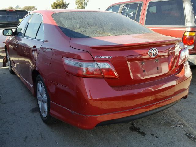 4T1BE46K58U223600 - 2008 TOYOTA CAMRY CE RED photo 3