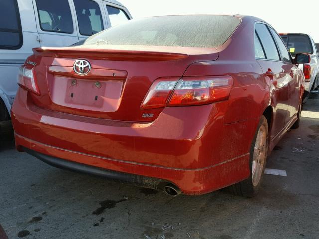 4T1BE46K58U223600 - 2008 TOYOTA CAMRY CE RED photo 4