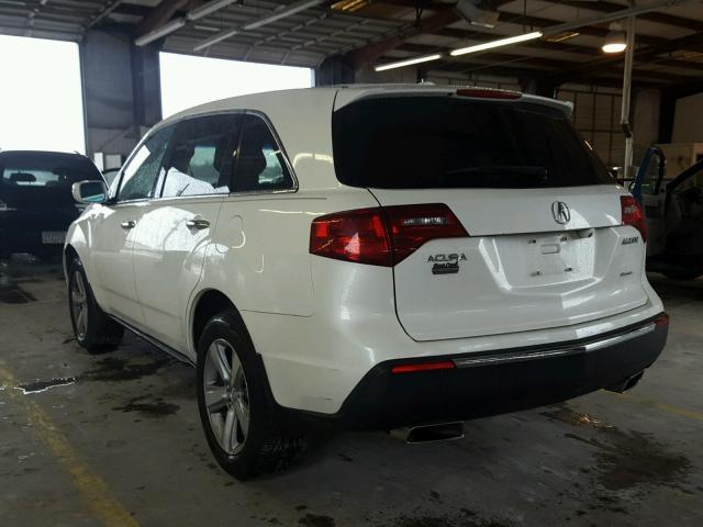 2HNYD2H62BH505056 - 2011 ACURA MDX TECHNO WHITE photo 3