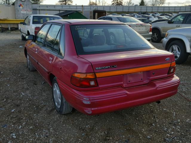 1FASP14J0SW215865 - 1995 FORD ESCORT LX RED photo 3