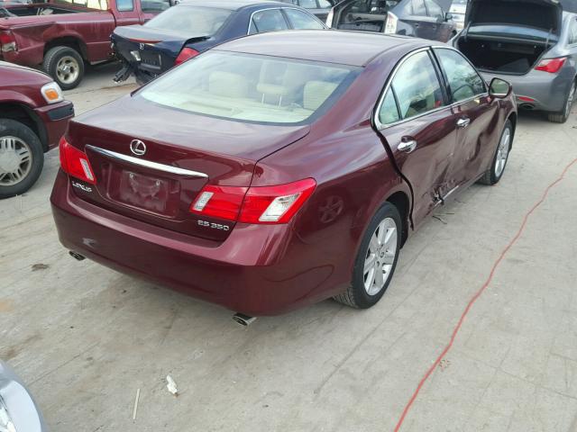 JTHBJ46G772046181 - 2007 LEXUS ES 350 MAROON photo 4