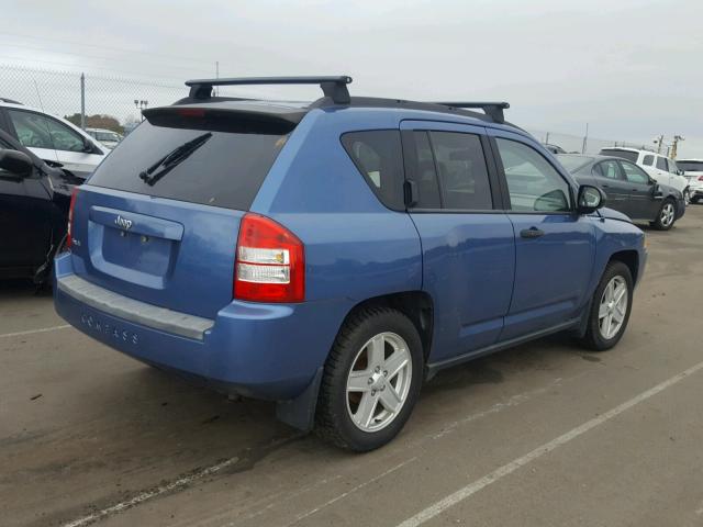 1J8FF47W67D166156 - 2007 JEEP COMPASS BLUE photo 4