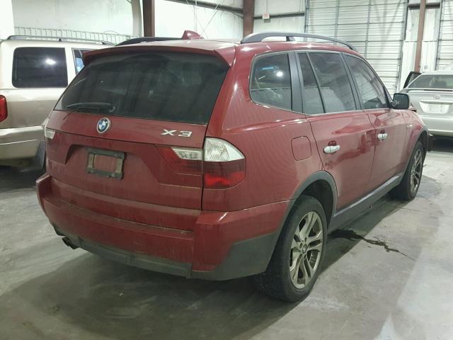 WBXPC93427WF29729 - 2007 BMW X3 3.0SI RED photo 4