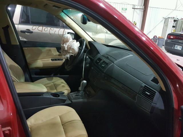 WBXPC93427WF29729 - 2007 BMW X3 3.0SI RED photo 5
