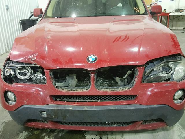 WBXPC93427WF29729 - 2007 BMW X3 3.0SI RED photo 9