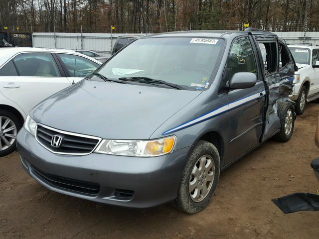 5FNRL18962B017428 - 2002 HONDA ODYSSEY EX BLUE photo 2