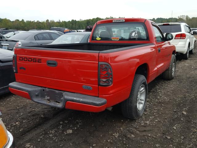 1B7FL26X31S205819 - 2001 DODGE DAKOTA RED photo 4