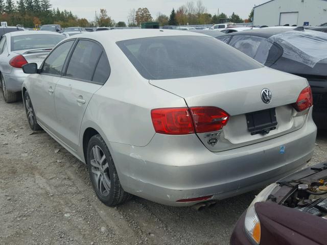 3VW1K7AJ0BM376807 - 2011 VOLKSWAGEN JETTA BASE BEIGE photo 3