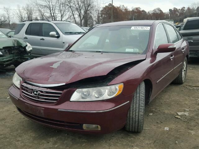 KMHFC46F98A316891 - 2008 HYUNDAI AZERA SE RED photo 2