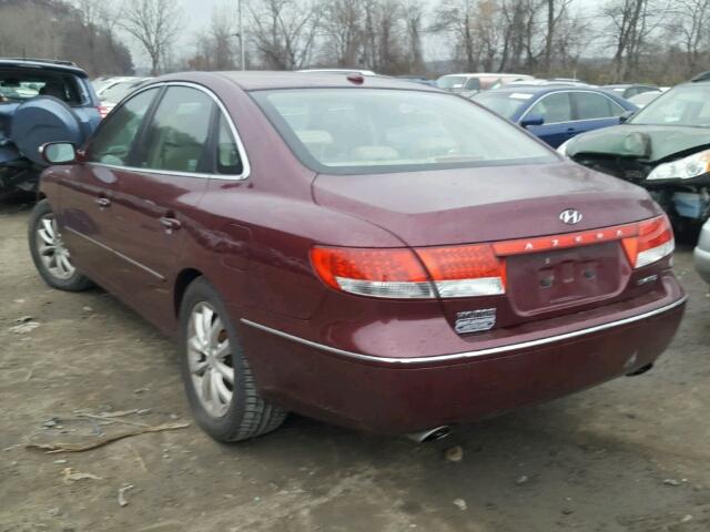 KMHFC46F98A316891 - 2008 HYUNDAI AZERA SE RED photo 3