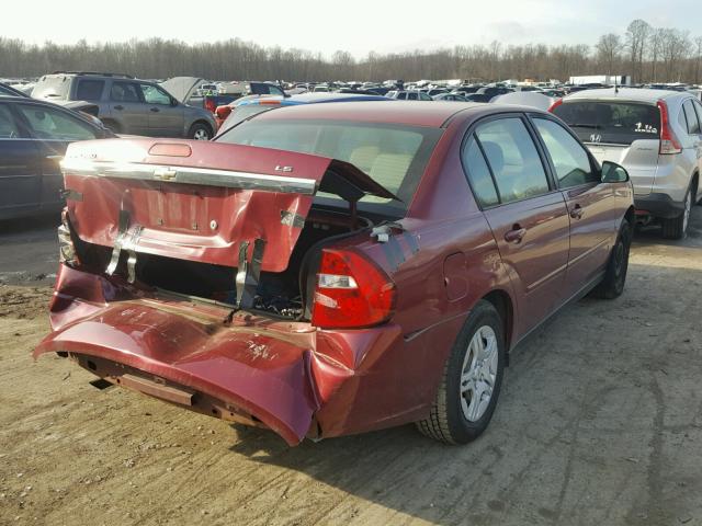 1G1ZS51F96F150236 - 2006 CHEVROLET MALIBU LS MAROON photo 4