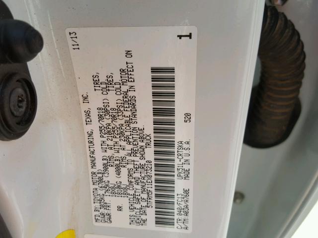 5TFRM5F11EX073210 - 2014 TOYOTA TUNDRA DOU WHITE photo 10