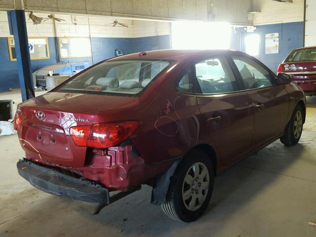 KMHDU46D87U200713 - 2007 HYUNDAI ELANTRA GL RED photo 4