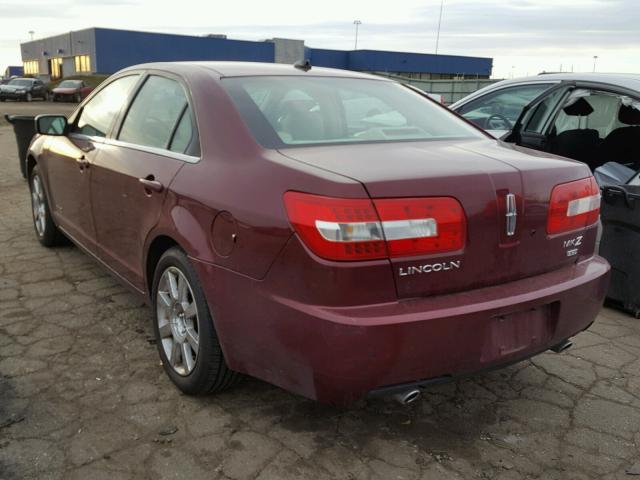 3LNHM28T47R630983 - 2007 LINCOLN MKZ RED photo 3