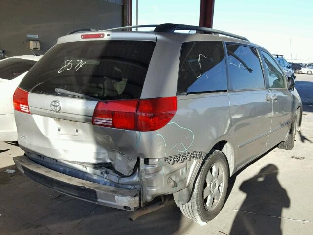 5TDZA23C24S056367 - 2004 TOYOTA SIENNA CE SILVER photo 4