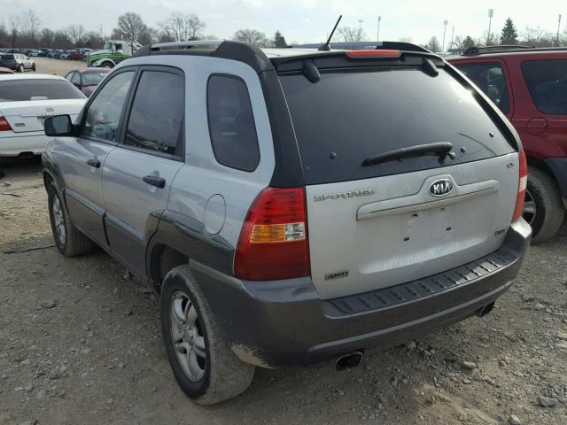 KNDJE723787532841 - 2008 KIA SPORTAGE E SILVER photo 3