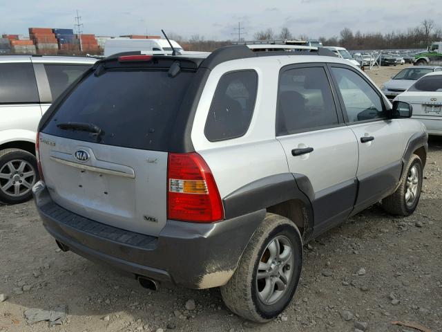 KNDJE723787532841 - 2008 KIA SPORTAGE E SILVER photo 4