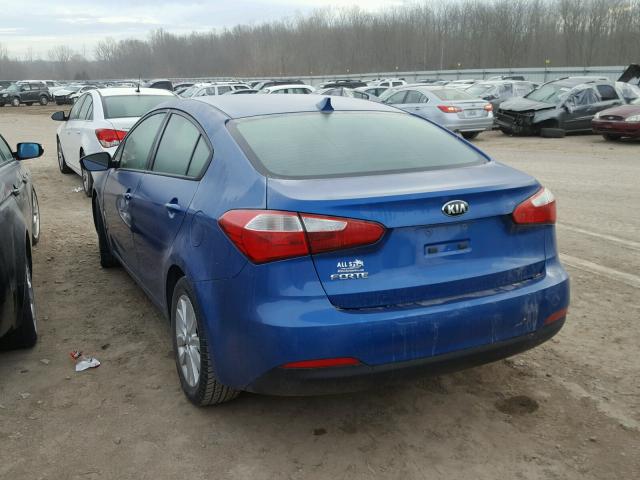 KNAFX4A6XE5126597 - 2014 KIA FORTE LX BLUE photo 3