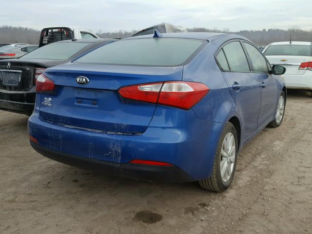 KNAFX4A6XE5126597 - 2014 KIA FORTE LX BLUE photo 4