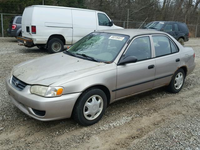 2T1BR12E91C451965 - 2001 TOYOTA COROLLA CE BEIGE photo 2