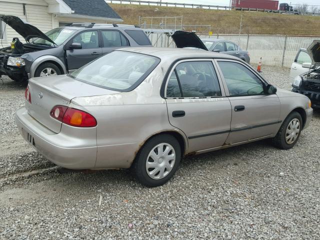 2T1BR12E91C451965 - 2001 TOYOTA COROLLA CE BEIGE photo 4