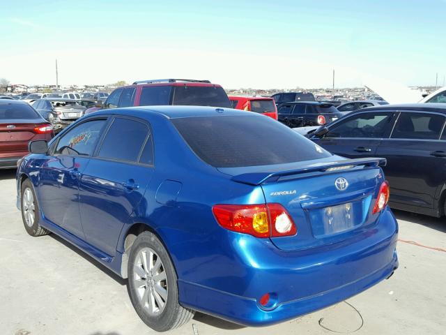 2T1BU4EE1AC379686 - 2010 TOYOTA COROLLA BA BLUE photo 3