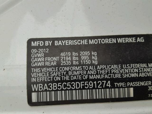 WBA3B5C53DF591274 - 2013 BMW 328 XI SUL WHITE photo 10