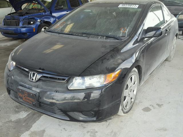 2HGFG12697H573841 - 2007 HONDA CIVIC LX BLACK photo 2