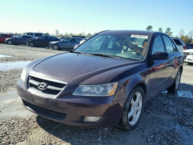 5NPEU46F76H081877 - 2006 HYUNDAI SONATA GLS BURGUNDY photo 2