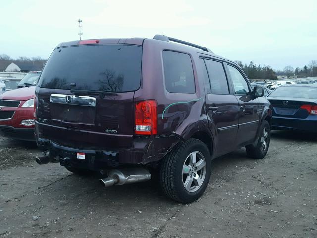 5FNYF4H60AB027400 - 2010 HONDA PILOT EXL BURGUNDY photo 4