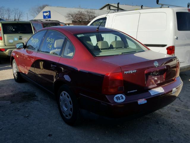 WVWMA63B5XE275469 - 1999 VOLKSWAGEN PASSAT GLS BURGUNDY photo 3