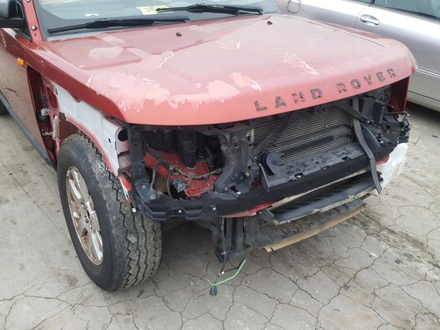 SALAE25437A434228 - 2007 LAND ROVER LR3 SE RED photo 9