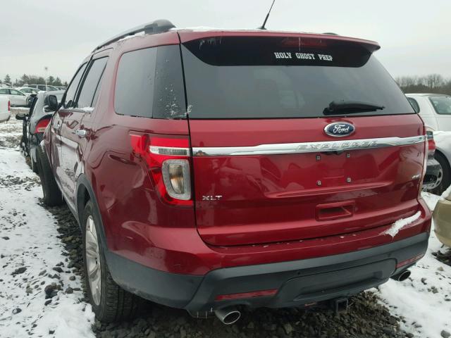 1FM5K8D82DGB31521 - 2013 FORD EXPLORER X RED photo 3