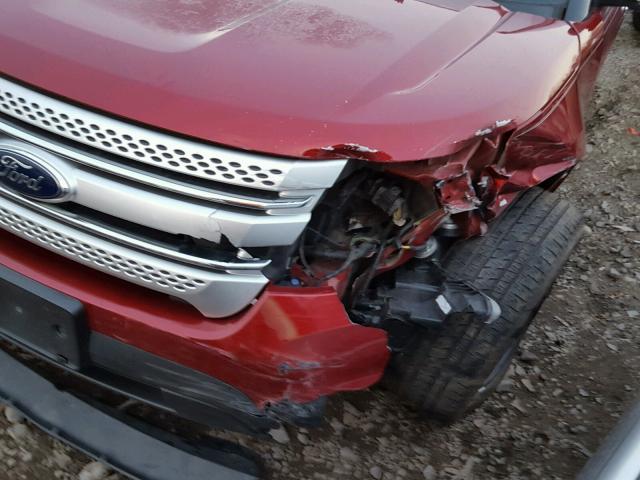 1FM5K8D82DGB31521 - 2013 FORD EXPLORER X RED photo 9