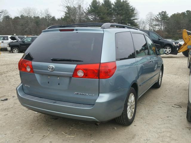 5TDZK22C78S182700 - 2008 TOYOTA SIENNA XLE BLUE photo 4