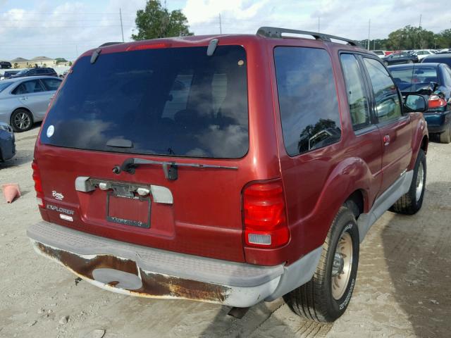 1FMYU60E61UA10107 - 2001 FORD EXPLORER S RED photo 4