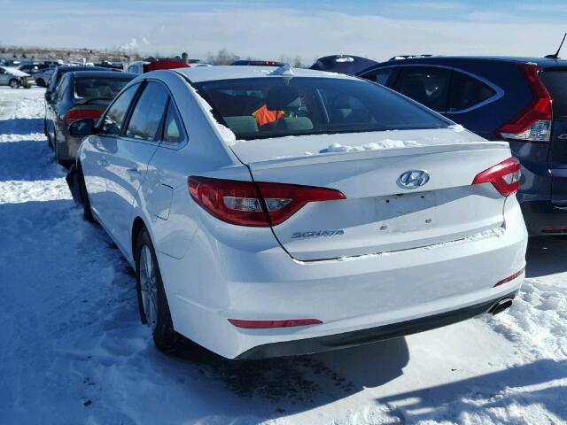 5NPE24AFXFH097973 - 2015 HYUNDAI SONATA SE WHITE photo 3