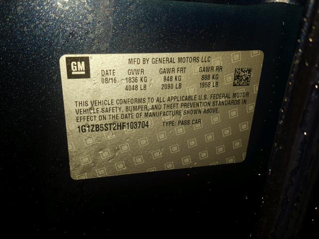 1G1ZB5ST2HF103704 - 2017 CHEVROLET MALIBU LS BLUE photo 10