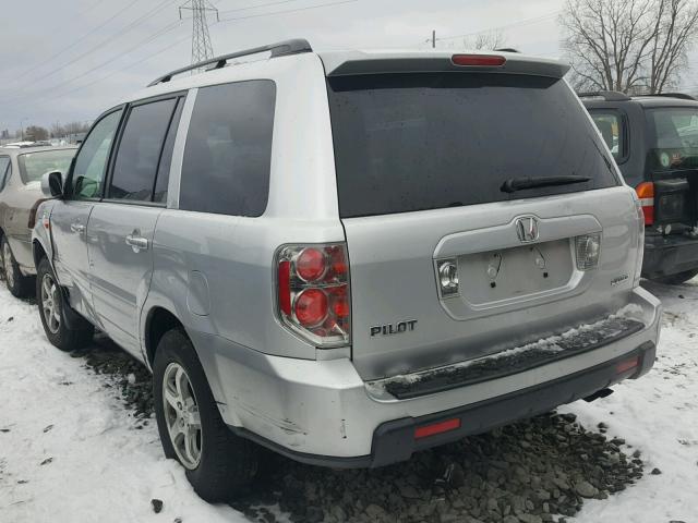 5FNYF18426B015480 - 2006 HONDA PILOT EX SILVER photo 3