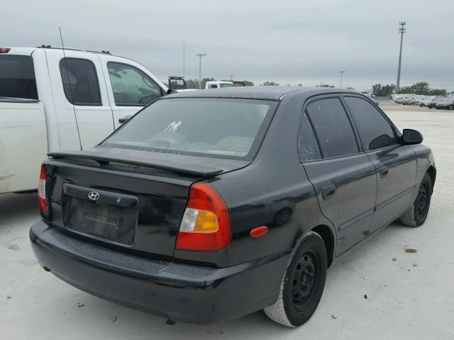 KMHCG45G7YU106497 - 2000 HYUNDAI ACCENT GL BLACK photo 4