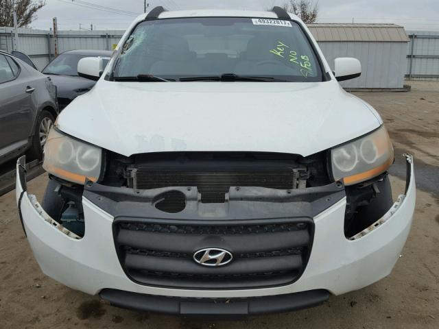 5NMSG13D88H136283 - 2008 HYUNDAI SANTA FE G WHITE photo 9