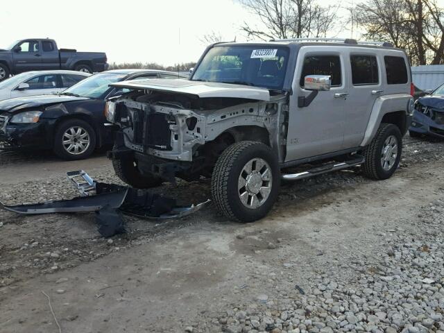 5GTDN13E878183345 - 2007 HUMMER H3 GRAY photo 2