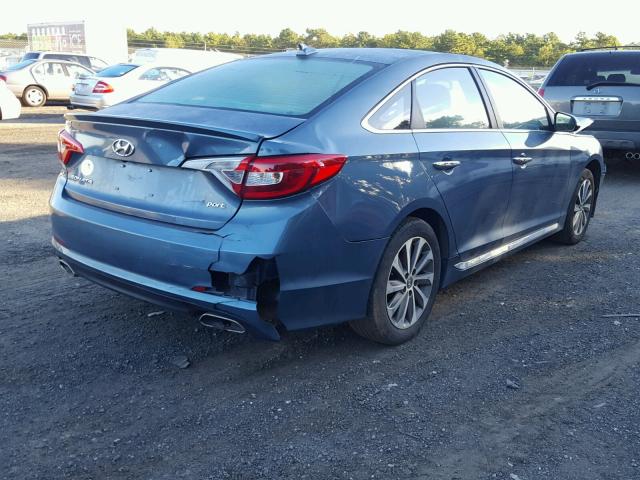 5NPE34AF2FH069128 - 2015 HYUNDAI SONATA SPO BLUE photo 4